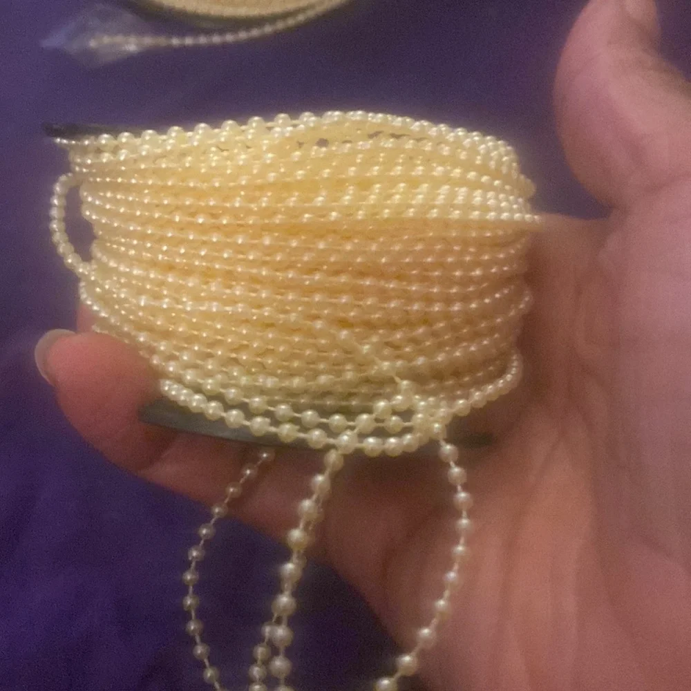 Faux Cream Pearl Bead Garland Spool